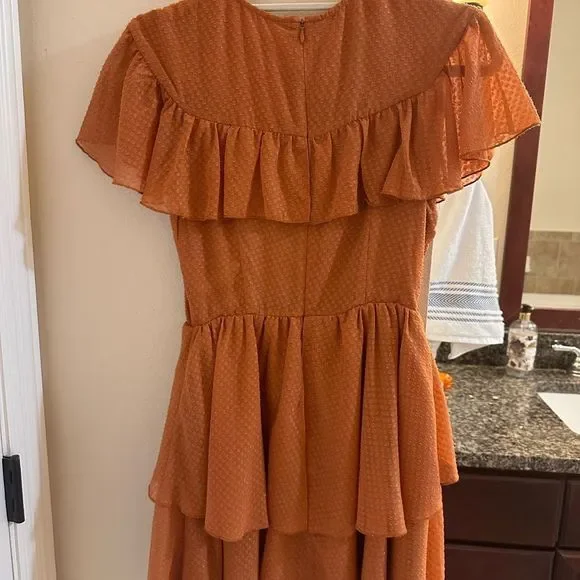 Orange with Ruffles House of Harlow Dress - Picture 6 of 8